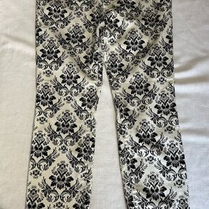 Elegant Black and Cream Patterned Pants